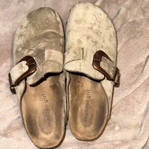 Madden Girl Tan Mules Comfortable Slip-On Shoes